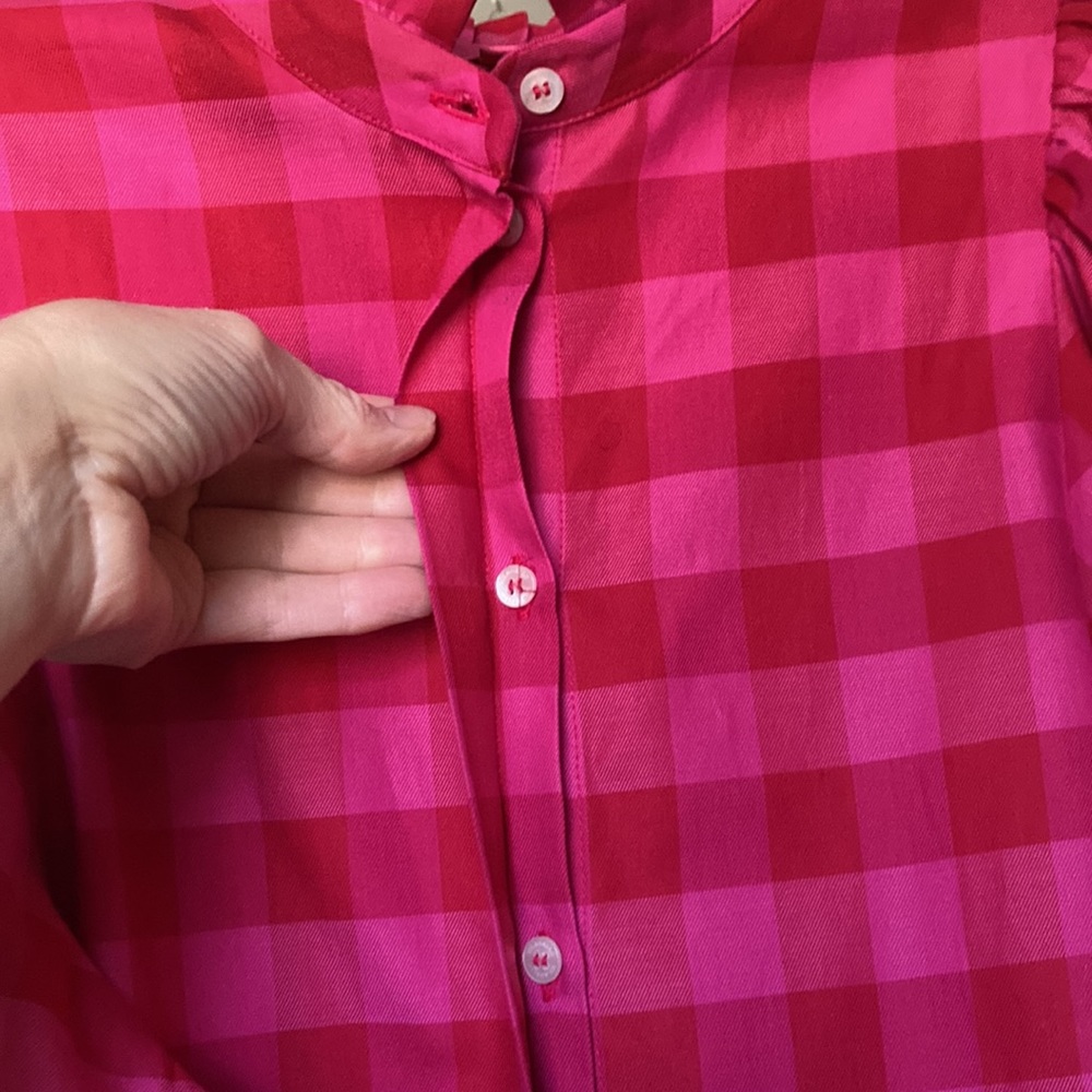 Vilagallo precious Tatiana fuchsia and berry red check top - Picture 9 of 12